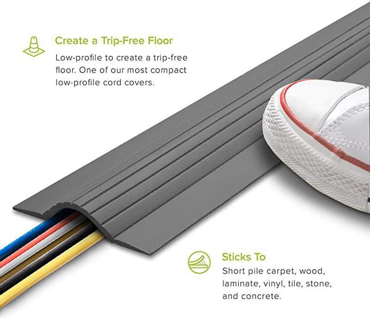 Alt view image 2 of 6 - 10FT Cable Blanket Low Profile Cord Cover and Protector Gray