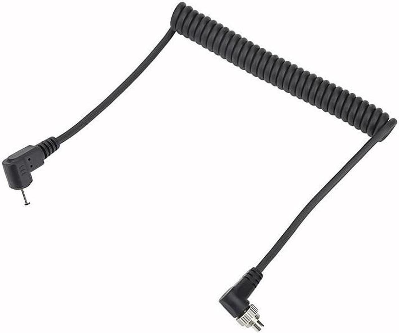 Main image of 25mm to Male Flash PC Sync Cable Cord with Screw Lock Extended Coiled Wire