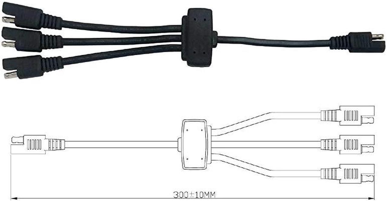 Alt view image 7 of 7 - Battery Charger SAE Adapters Connector,Solar Panel Combiner 3 to 1 Extension Wire For Expanding Solar Panel Battery Charger & Maintainer To One 12 Volt Battery
