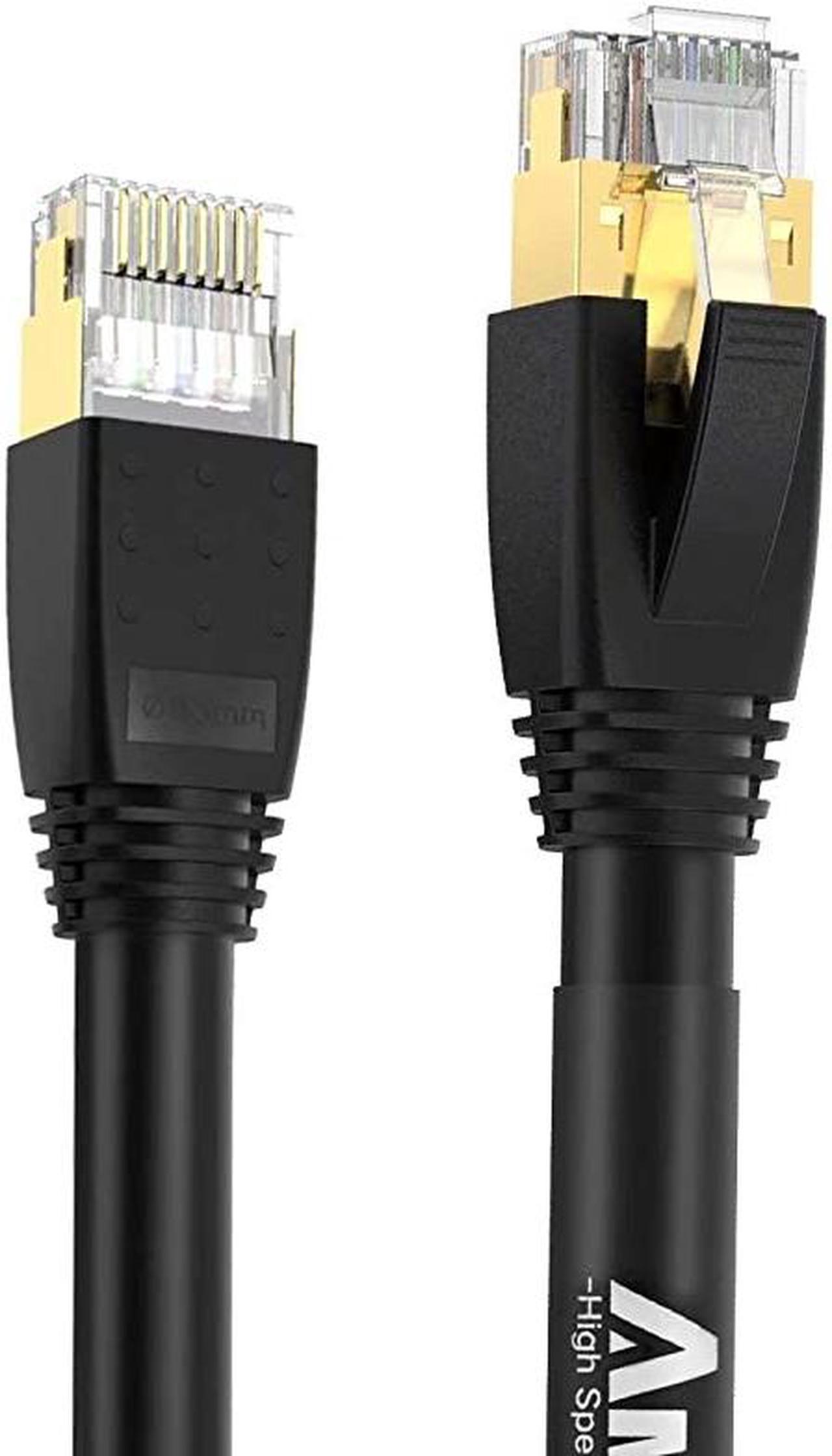 Fluke DSX8000 Passed Cat8 Ethernet Cable  SFTP CAT8 Patch Cable Industrial 22AWG High Speed 40Gbps 2000Mhz LAN Cord with Gold Plated RJ45 Connector 16ft5m