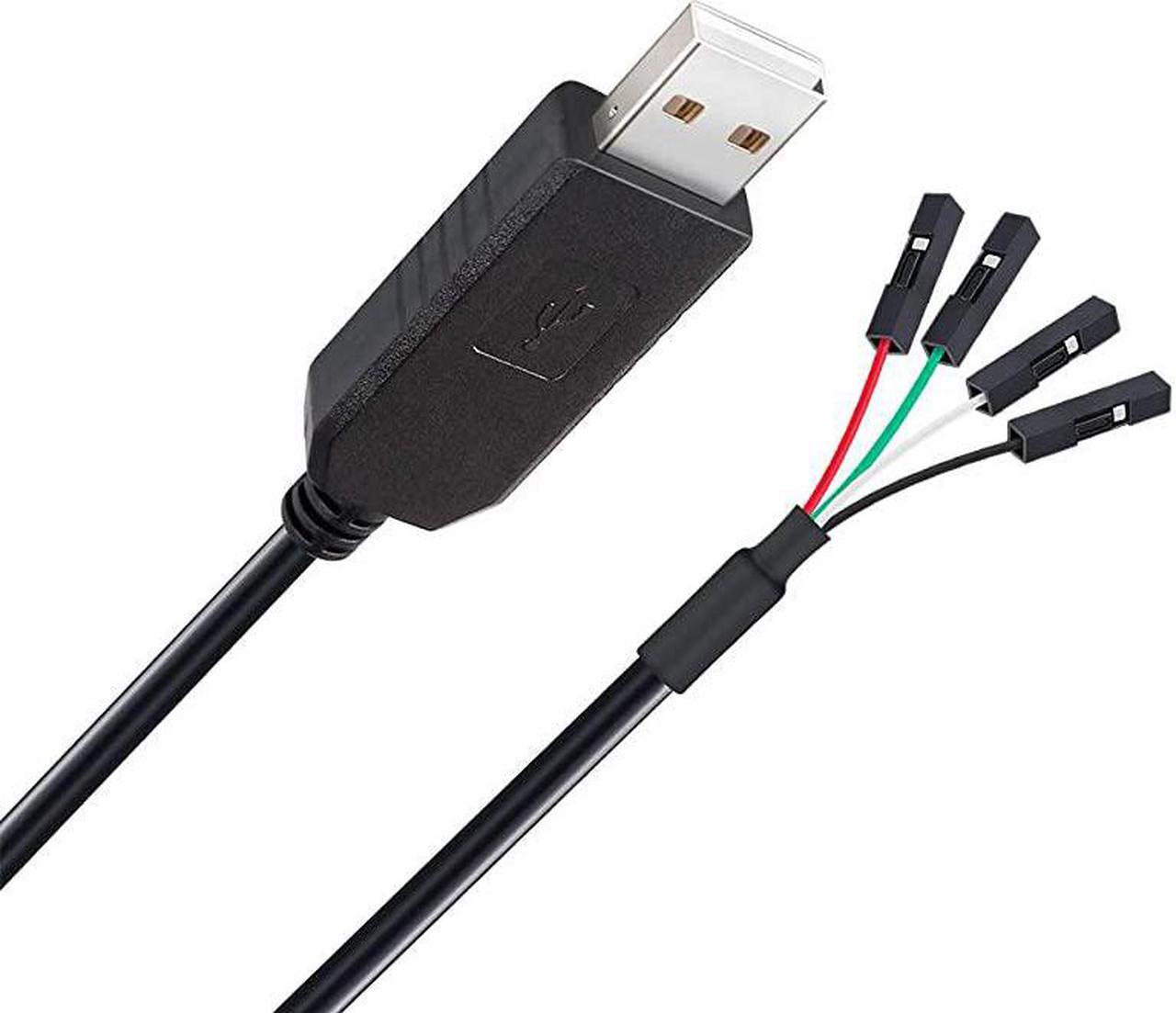 Alt view image 2 of 6 - USB to TTL Serial 33V Adapter Cable TX RX Signal 4 Pin 01 inch Pitch Female Socket PL2303 Prolific Chip Windows 10 8 7 XP Vista 6ft Black