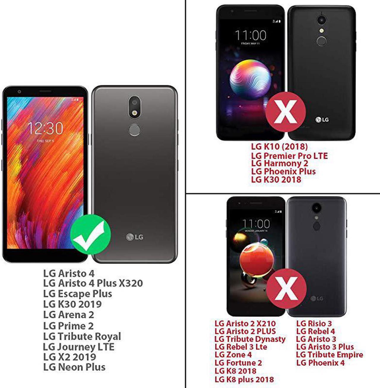 Alt view image 2 of 7 - Phone Case Compatible with LG Aristo 4,Aristo 4 Plus +,Escape Plus,K30 2019,Arena 2,Tribute Royal,Journey LTE, [Full Coverage Tempered Glass Screen Protector] Metal Ring Magnetic Support (Blue)