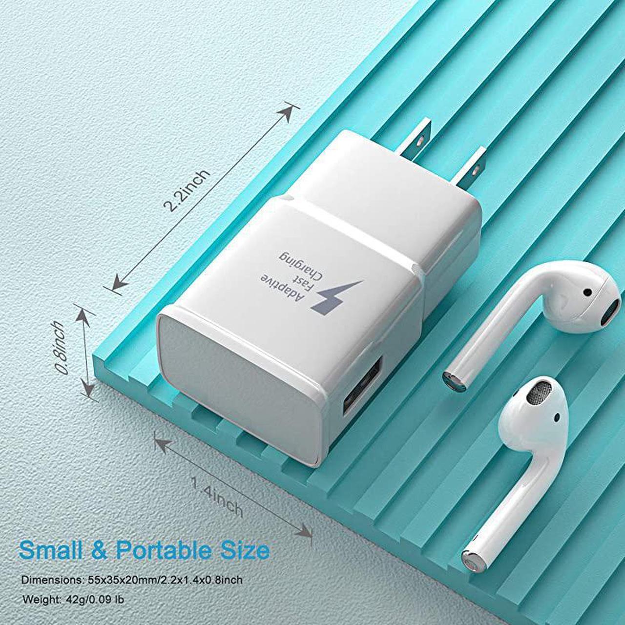 Alt view image 4 of 7 - Adaptive Fast Charger Kit Set with USB Type C Cable 6ft  2 Pack USB C Fast Charger Type C Charger Compatible with Samsung Galaxy S10S10+S10eS9S9 PlusS8S8+Note 89LGHTC and More