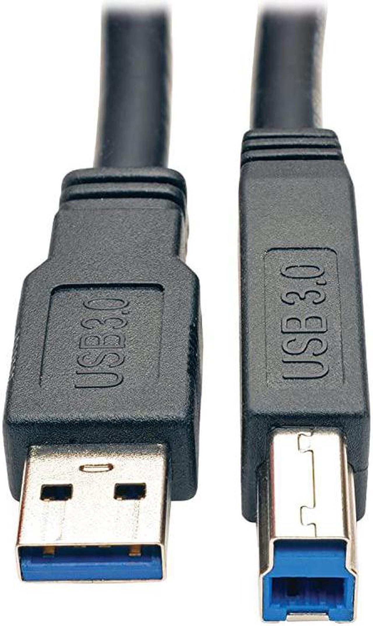 USB 3.0 SuperSpeed Active Repeater Cable (AB M/M) 25-ft. (U328-025), Black