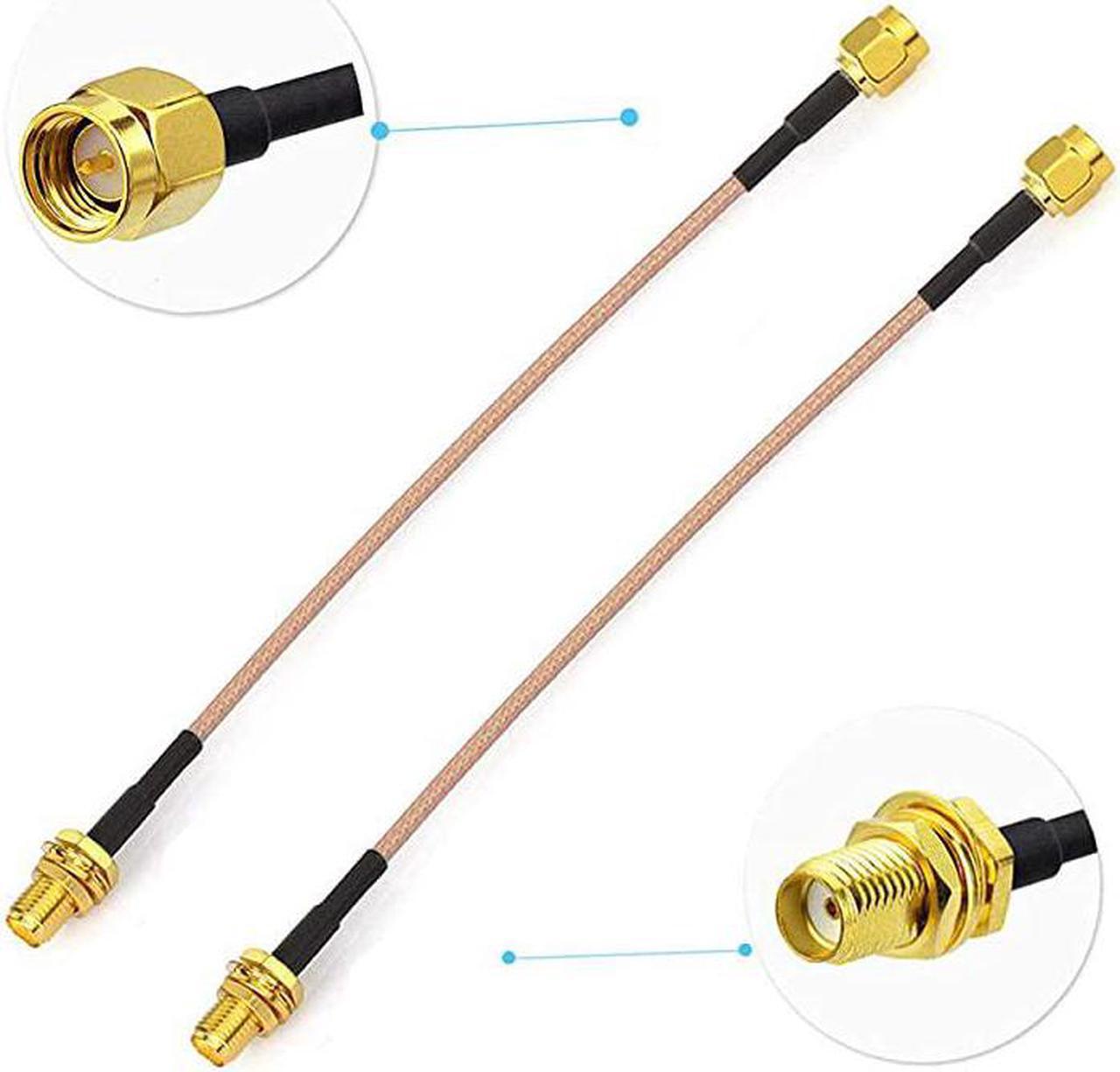 Main image of SMA Female Bulkhead Mount to SMA Male RG316 Antenna Extension Cable 6 inch 15cm 2Pack Compatible with 4G LTE Router Gateway Cell Phone Signal Booster Cellular Amplifier SDR USB Dongle Receiver