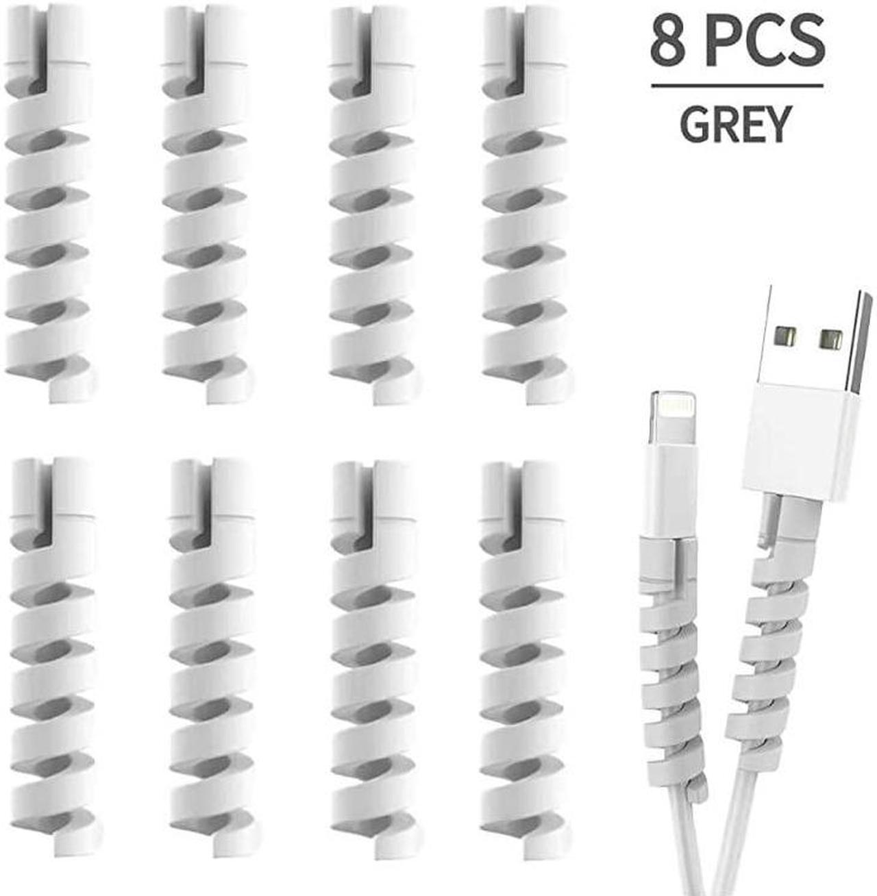Main image of Protector Spiral Phone Saver Lightning Charge Headphone USB Cord PC and Notebook Protector Fit for All Cell Phone 8 PCS Grey