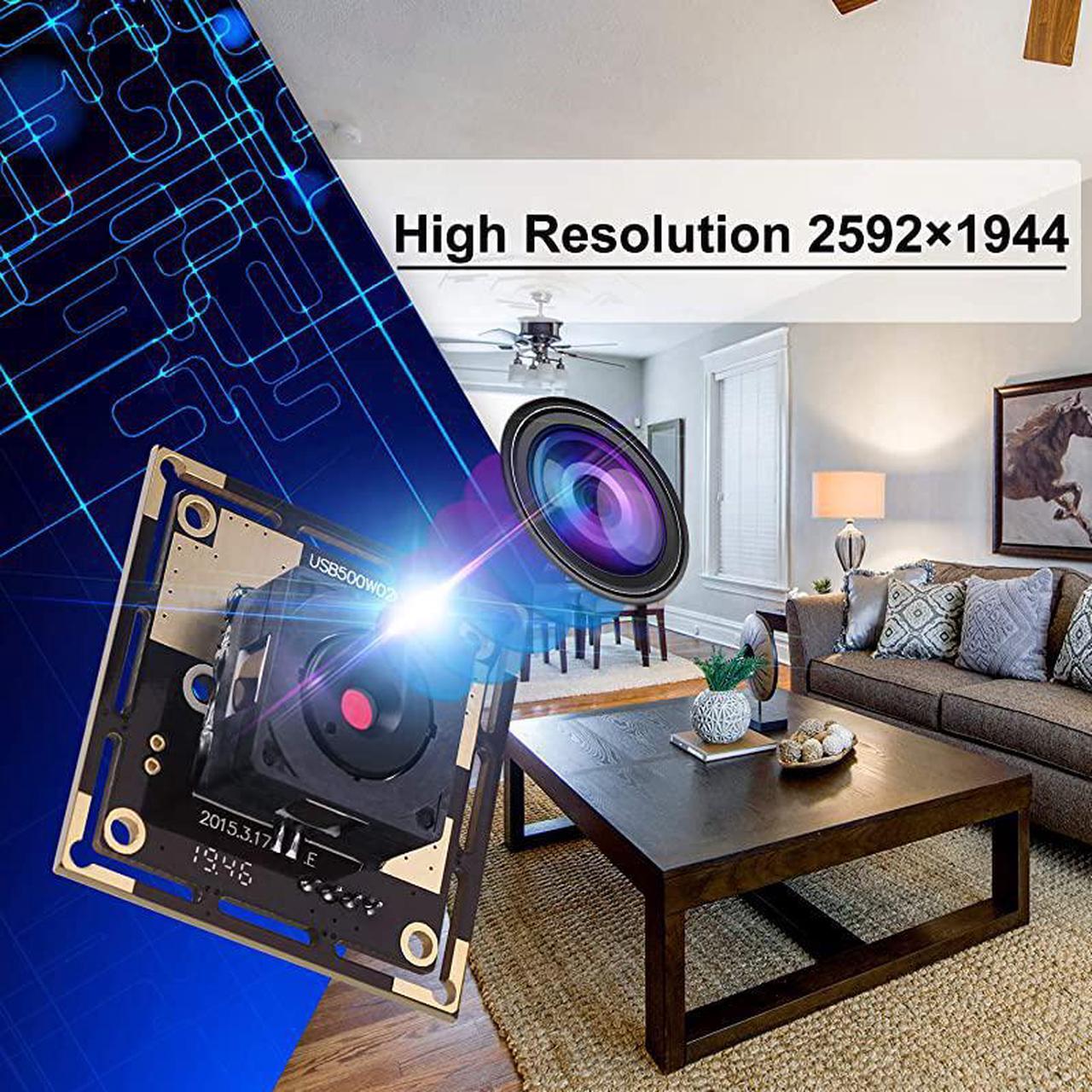 Alt view image 3 of 7 - 5 Megapixel USB Camera Module HD 2592X1944 USB Webcamera with CMOS OV5640 Sensor USB with CameraMini Webcam for Windows Mac Andriod LinuxPlugPlay OTG Camera