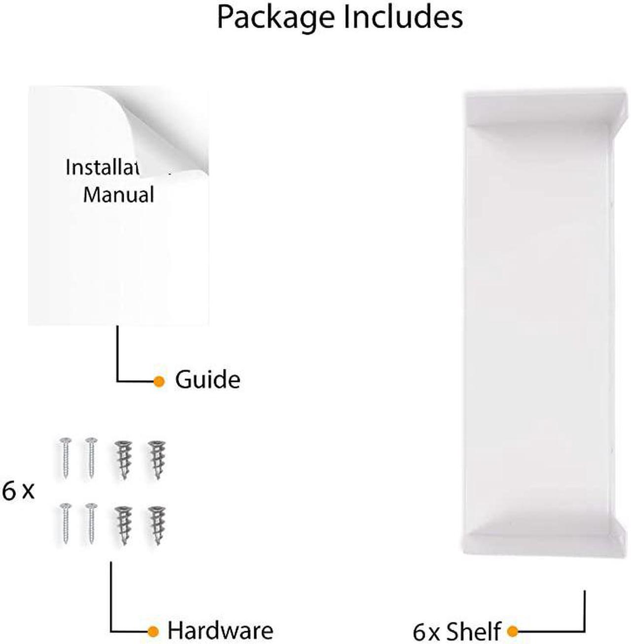 Alt view image 5 of 6 - U Shape Bookshelf Wall Mountable Metal CD DVD Storage Rack White Set of 6