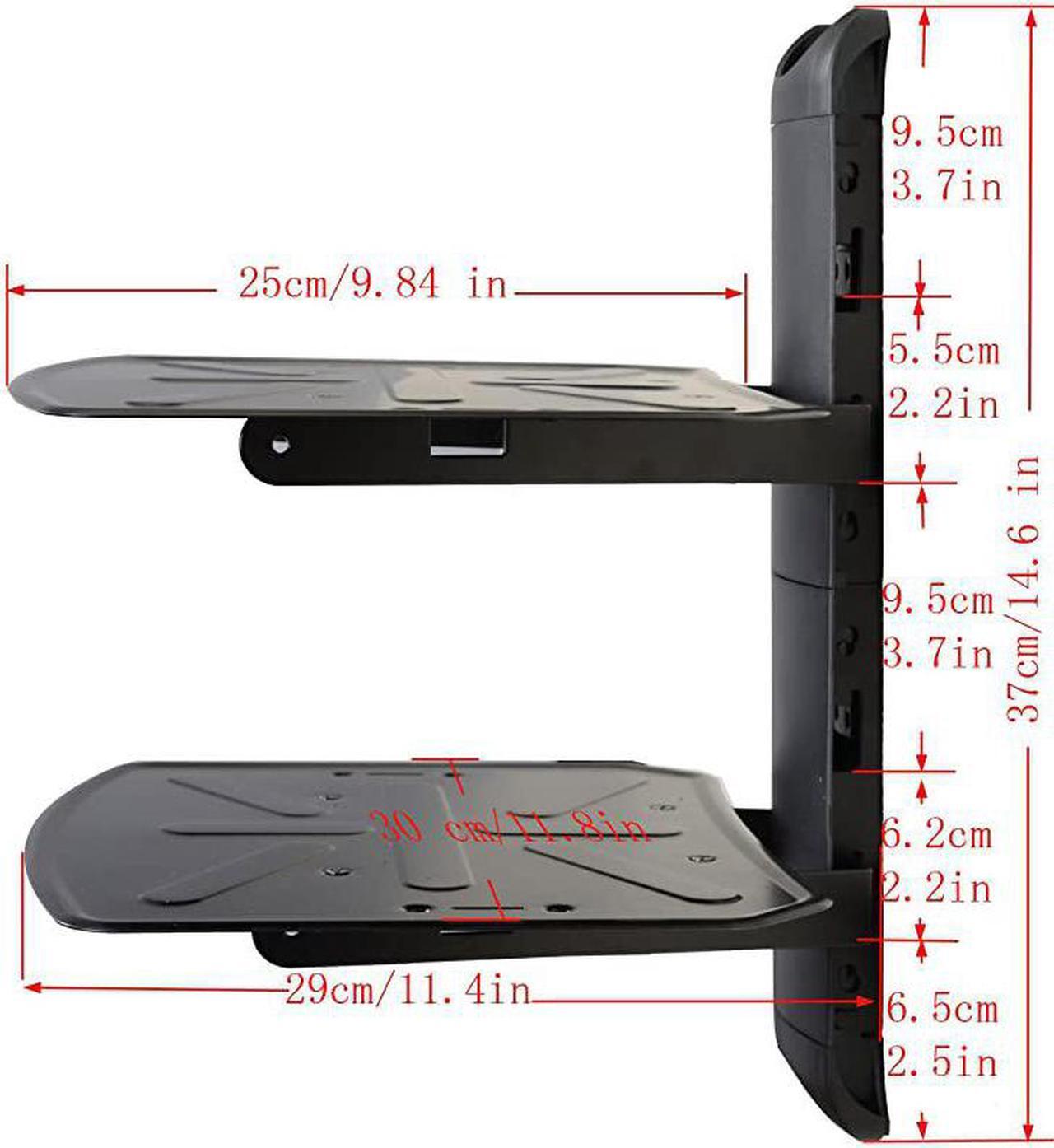 Alt view image 3 of 5 - 2 Shelf DVD DVR VCR Wall Mount Bracket Component Shelf for DVD Player DDS Receiver Video Audio Cable Box MDVD04B WP6