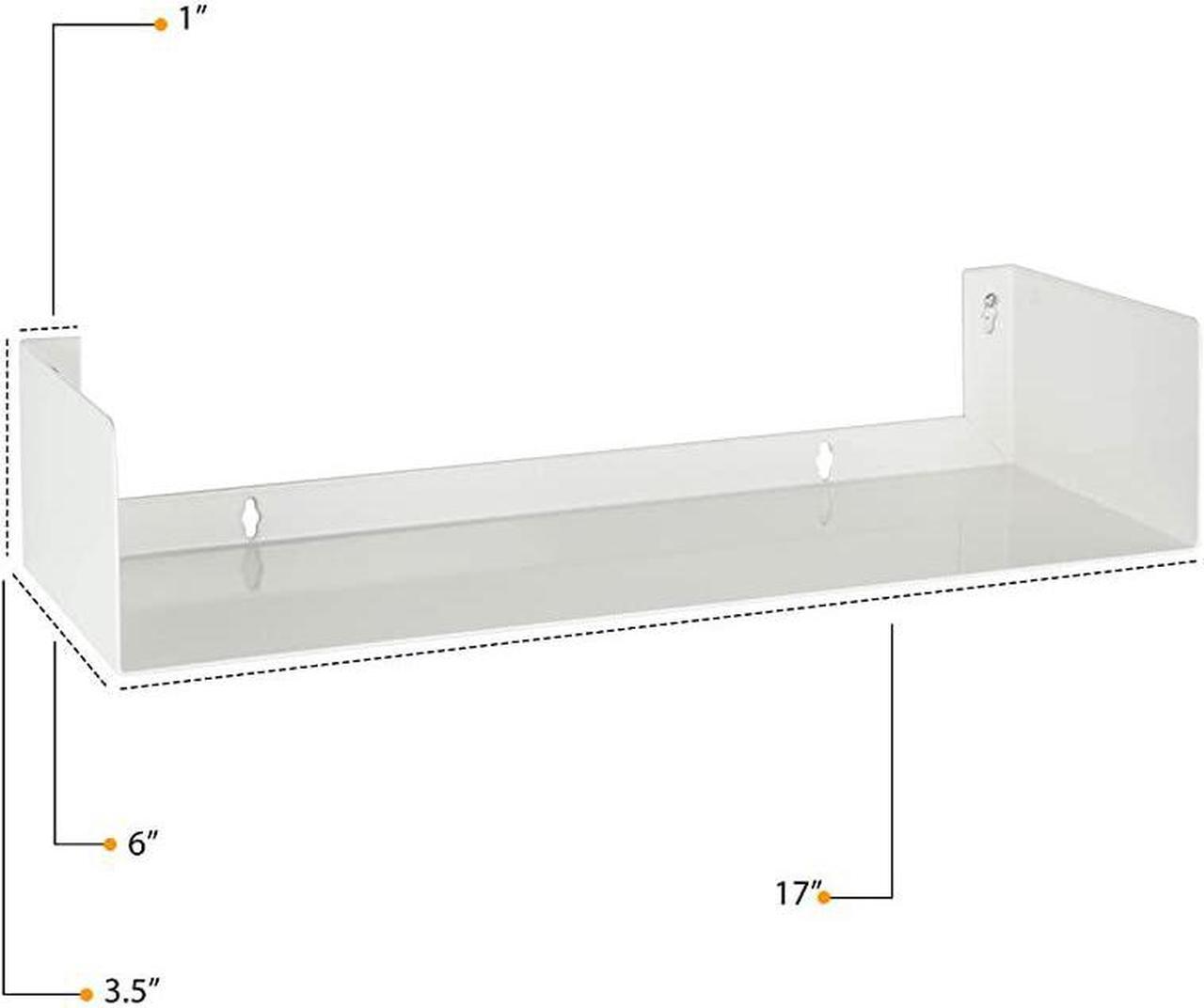 Alt view image 4 of 6 - U Shape Bookshelf Wall Mountable Metal CD DVD Storage Rack White Set of 6