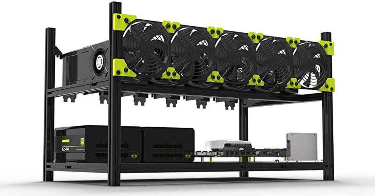 Main image of V3C 6GPU Mining Case Aluminum Stackable Mining Rig Open Air Frame Case with Fan Mount EthereumETHETCZCashZECMoneroXMRBitcoinBTCSiacoinSC