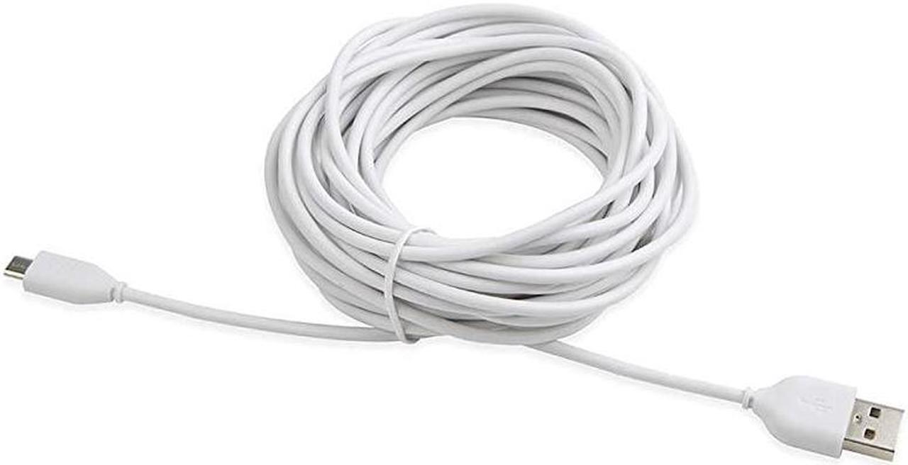 Alt view image 5 of 6 - 25ft Security Camera Micro USB Extension Cable Compatible for Wyze Cam Pan Blink Mini YI Home Camera White