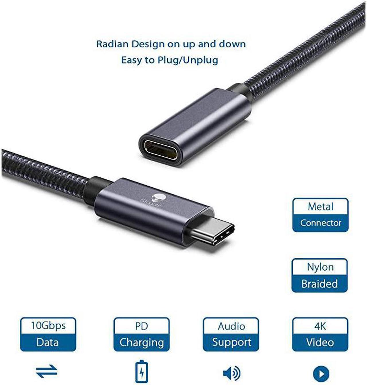 Alt view image 5 of 7 - USB C Extension Cable,  10Gbps USB Type C 3.1 Male to Female Fast Charging & Audio Data Transfer for 2020 iPad Pro, Nintendo Switch, Thunderbolt 3 MacBook Pro, Google Pixel 2 2 XL 3(1.64 FT)