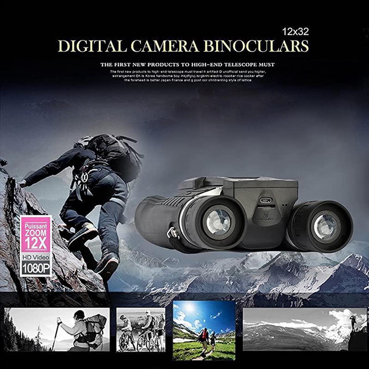Alt view image 7 of 7 - 5M 2 LCD 16GB Digital Binocular with Camera 12X Zoom Video Photo Recorder Camcorder for Bird Watching Football Game Concert