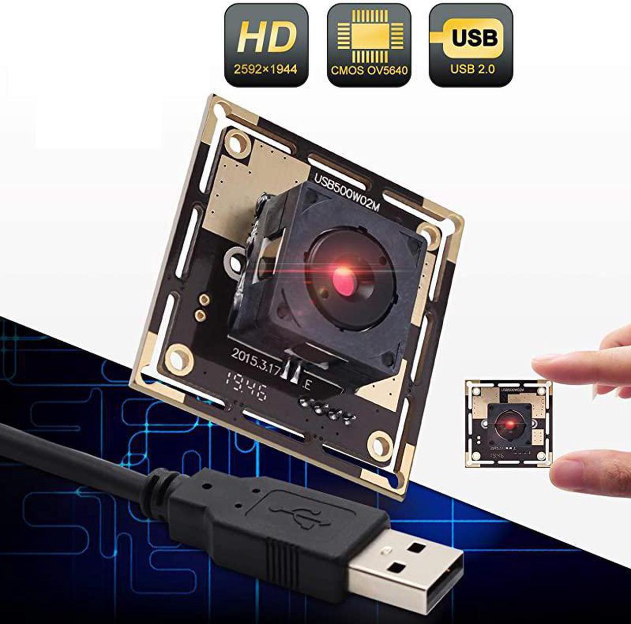 Alt view image 2 of 7 - 5 Megapixel USB Camera Module HD 2592X1944 USB Webcamera with CMOS OV5640 Sensor USB with CameraMini Webcam for Windows Mac Andriod LinuxPlugPlay OTG Camera