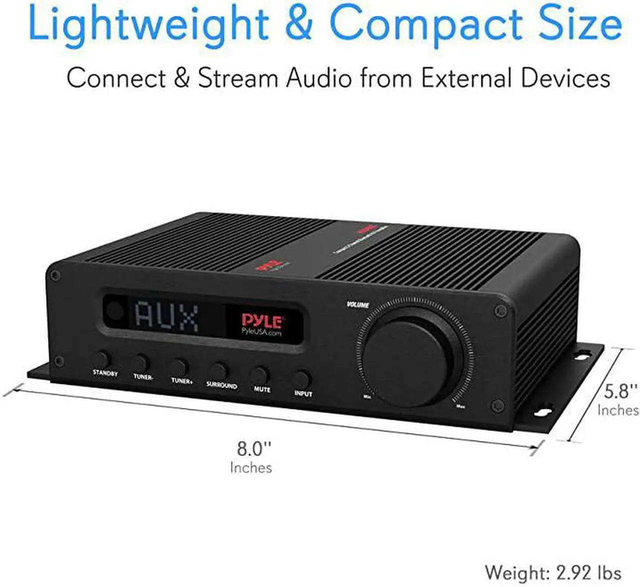 Alt view image 3 of 7 - Wireless Bluetooth Home Audio Amplifier 100W 5 Channel Home Theater Power Stereo Receiver Surround Sound w HDMI AUX FM Antenna Subwoofer Speaker Input 12V Adapter  PFA540BT