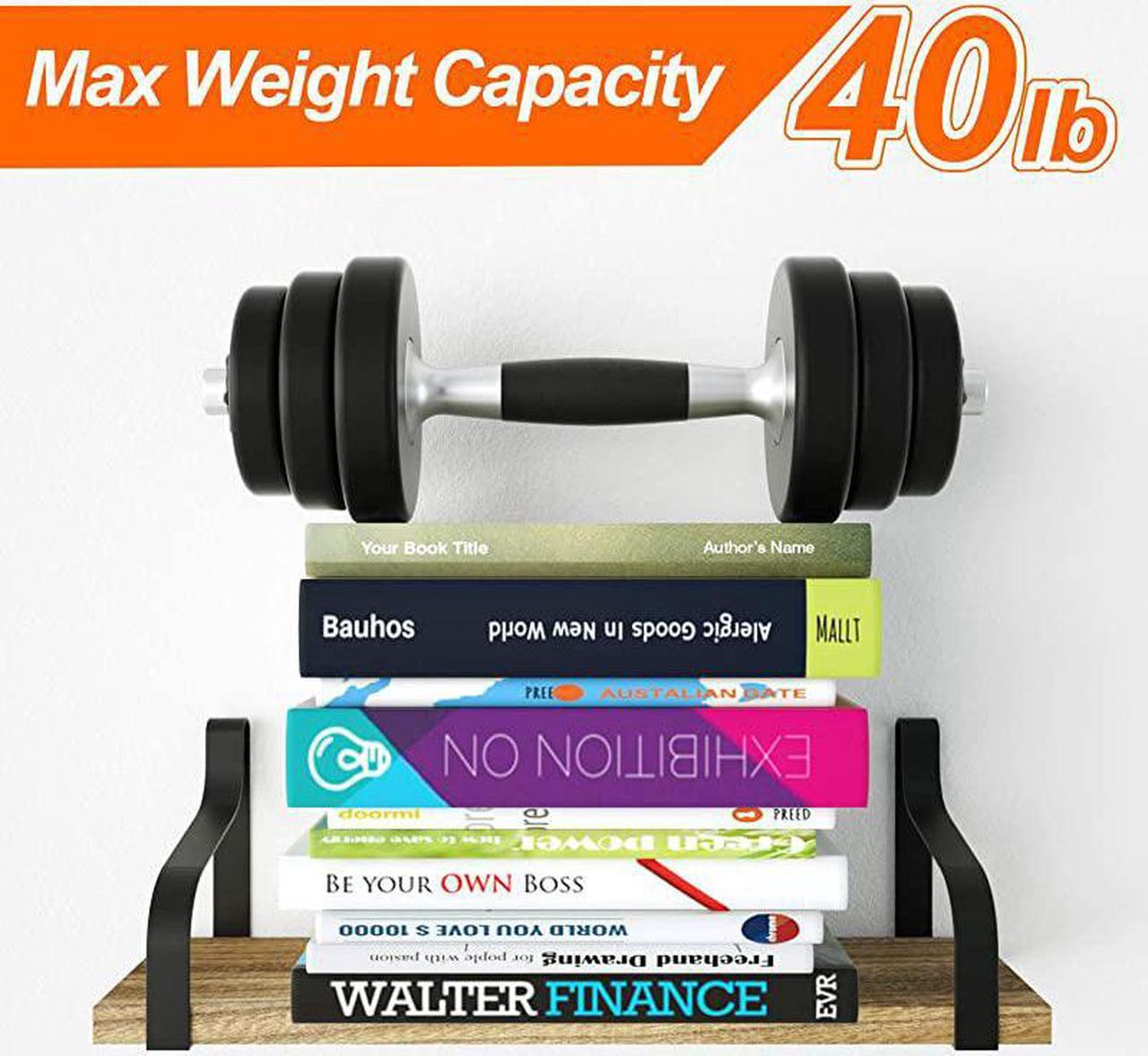 Alt view image 6 of 6 - Floating Shelves Wall Mounted Set of 3 Rustic Wood Wall Storage Shelves for Bedroom Living Room Bathroom Kitchen Office and More Carbonized Black