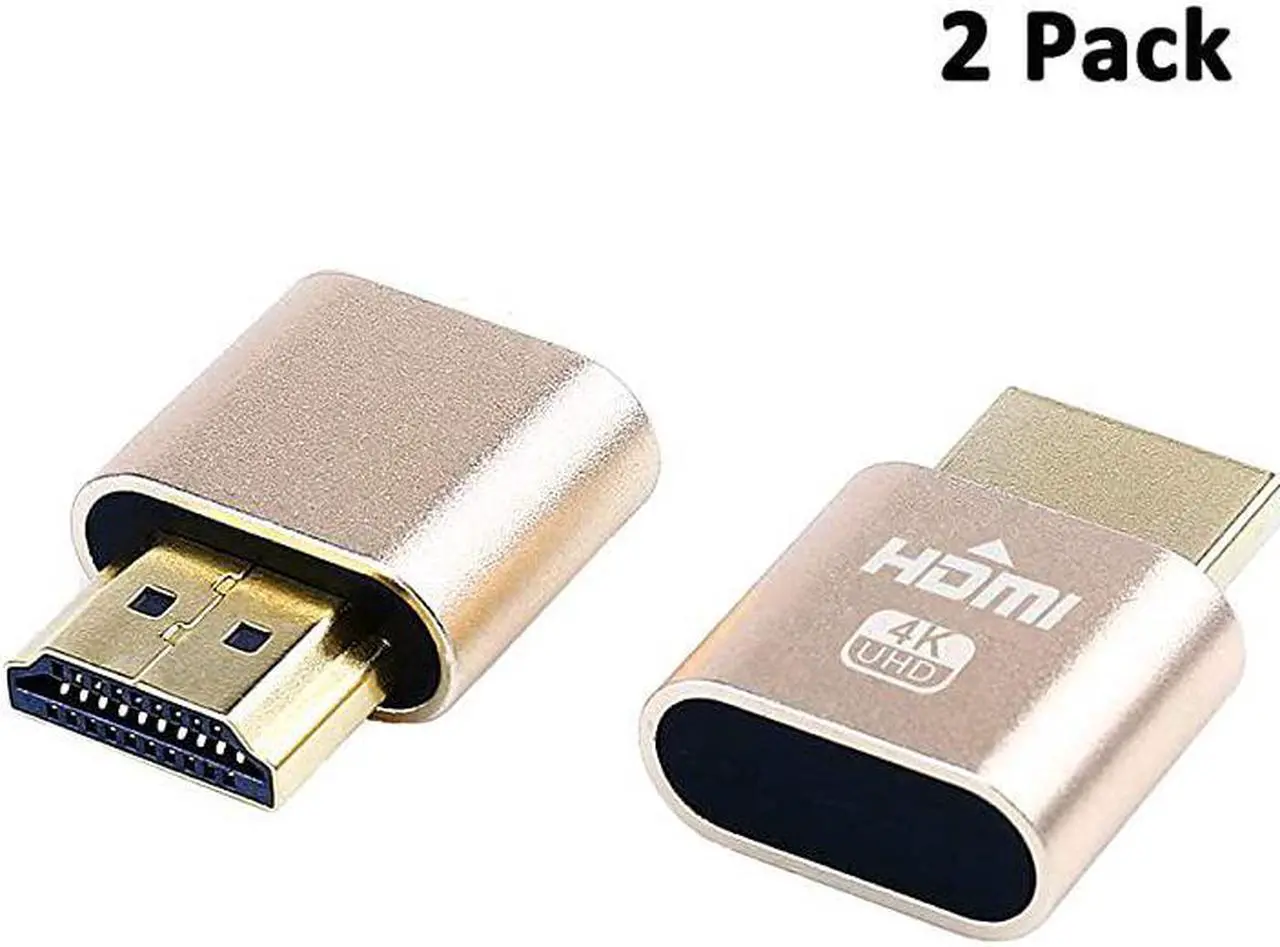Main image of HDMI Dummy Plug 4K Display Emulator Compatible with Windows Mac OSX Linux Support 4kx2k 2160P 1080p for Computer Desktop fitHeadless 2 Pack