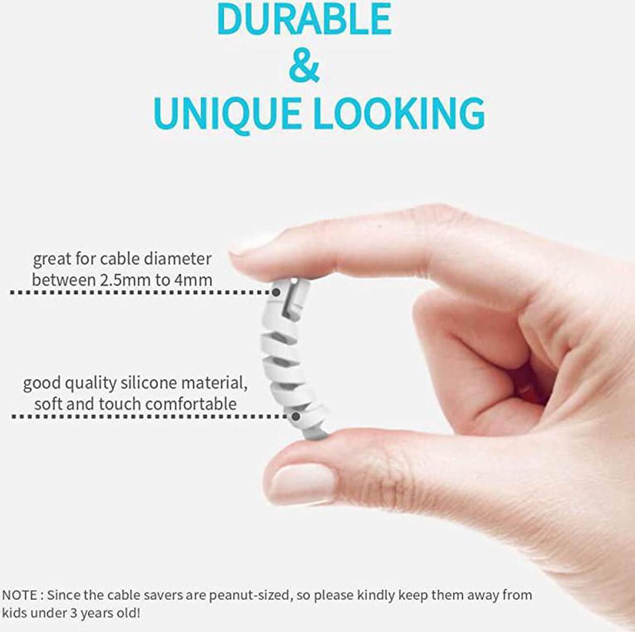 Alt view image 4 of 7 - Protector Spiral Phone Saver Lightning Charge Headphone USB Cord PC and Notebook Protector Fit for All Cell Phone 8 PCS Grey