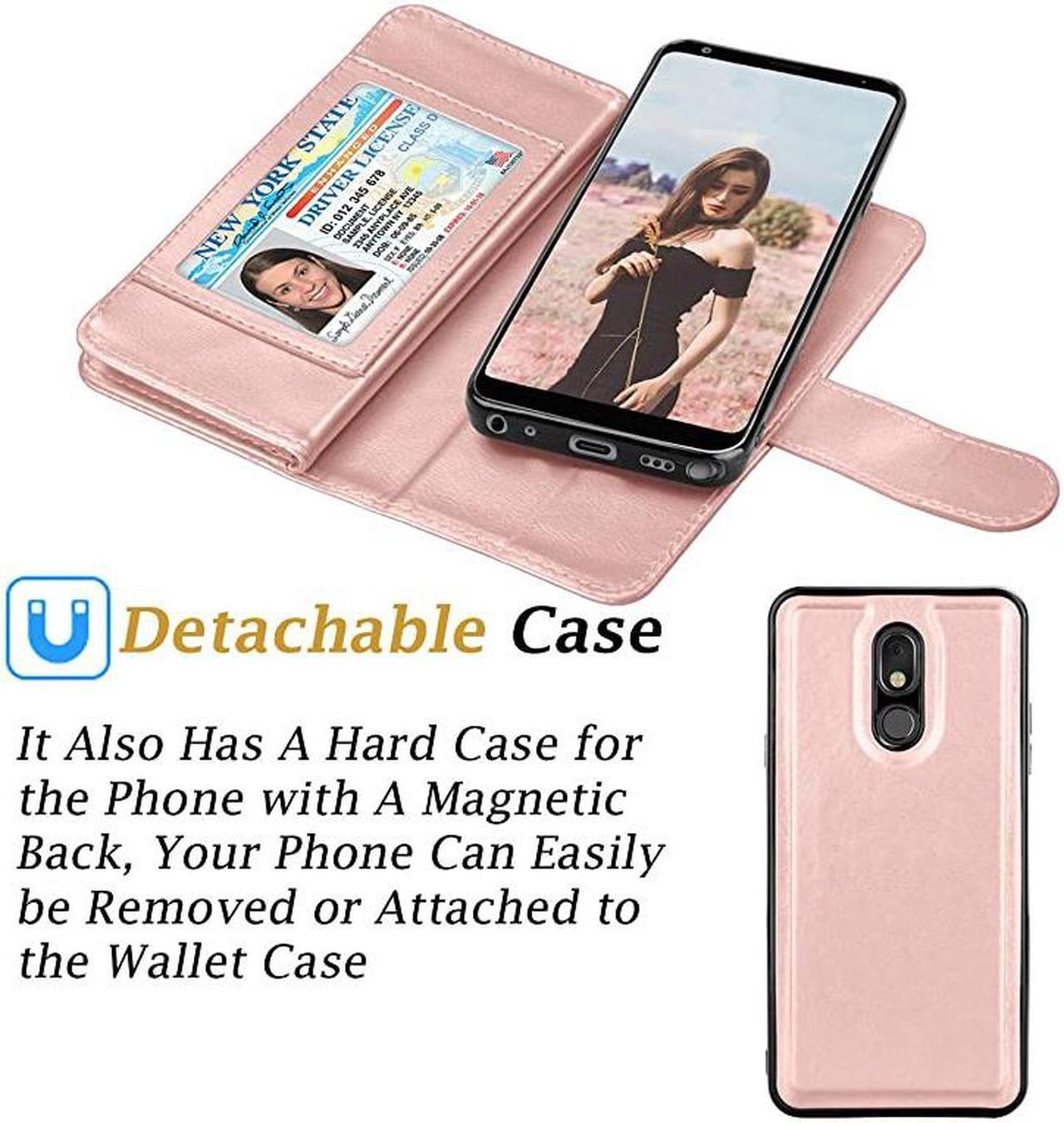 Alt view image 5 of 7 - LG Stylo 5 Wallet Case, LG Stylo 5 Plus/Stylo 5 Case Wallet PU Leather with 9 Card Slots ID Credit Card Holder Folio Flip Magnetic Detachable Phone Case & Wrist Strap for LG Stylo 5-Rose Gold