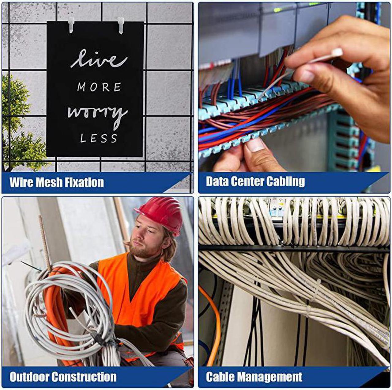 Alt view image 6 of 7 - Zip Ties Industrial Nylon Zip Ties Selflocking Wire Tie Wraps with 40 lbs Tensile Strength UV Heat Resistant 6 Inch White500 Pack