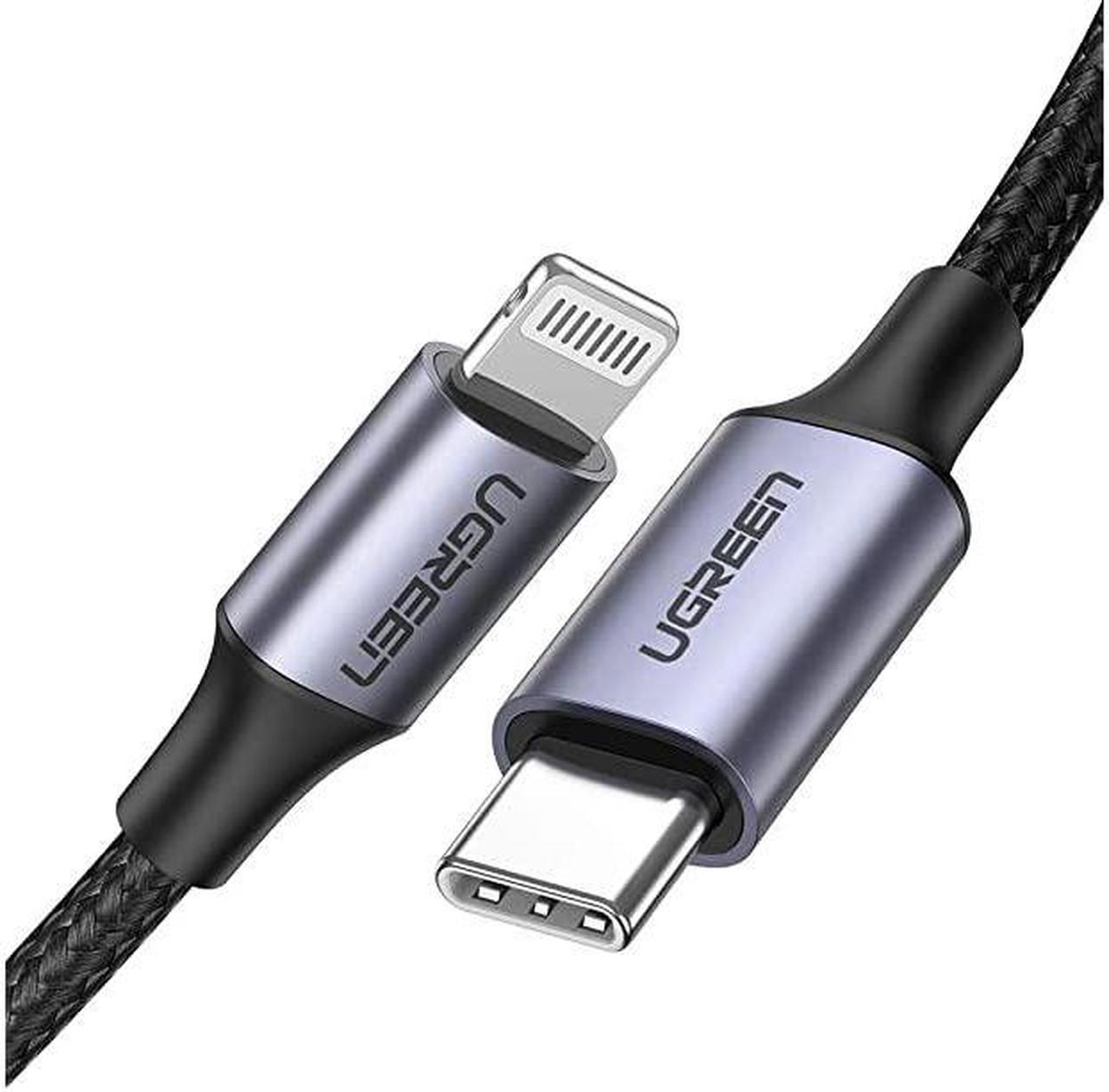 Main image of USB-C to Lightning Cable 6FT MFi-Certified Nylon Braided Fast Power Delivery Charging Cable for iPhone 12 Mini 12 Pro Max 11 Pro Max XR XS Max 8 Plus AirPods Grey