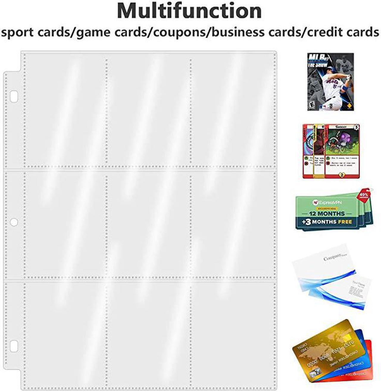 Alt view image 7 of 7 - Card Sleeves 900 Pockets Clear Trading Card Sleeves for Cards Football Cards Pokemon Trading Cards Sport Cards Game Cards Business Cards 100 Pages