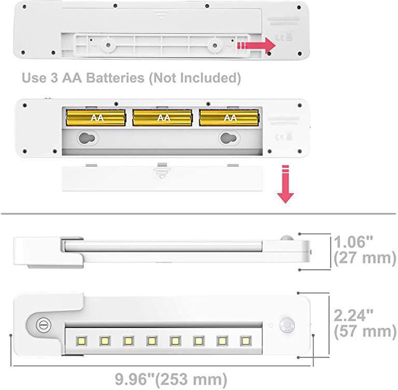 Alt view image 4 of 7 - LED Counter Lights Battery Operated Bright Swivel Closet Light Motion Sensor Under Cabinet Lighting Wireless Shelf Lighting Stick on Bar Light for Pantry Shed Shower Bathroom 10 Inch