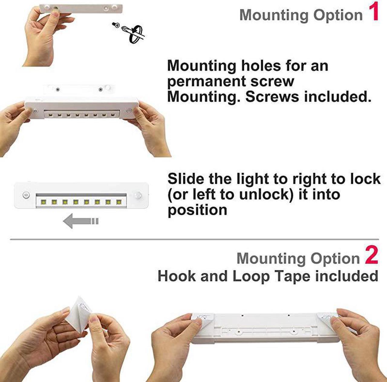 Alt view image 5 of 7 - LED Counter Lights Battery Operated Bright Swivel Closet Light Motion Sensor Under Cabinet Lighting Wireless Shelf Lighting Stick on Bar Light for Pantry Shed Shower Bathroom 10 Inch