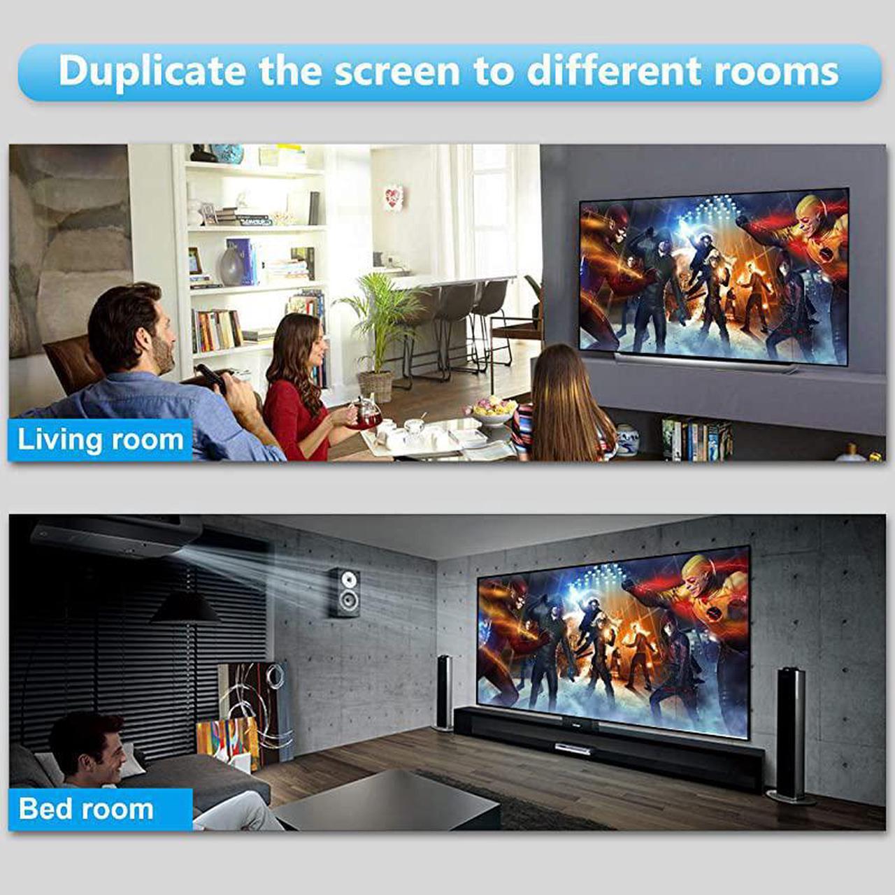 Alt view image 5 of 7 - 4K60Hz HDMI Splitter  HDMI Splitter 1 in 2 Out HDMI20b Splitter for Dual Monitors Only DuplicateMirror Screens Support HDCP22 RGB 444 185Gbps Auto Scaling Full HD 1080P 3D
