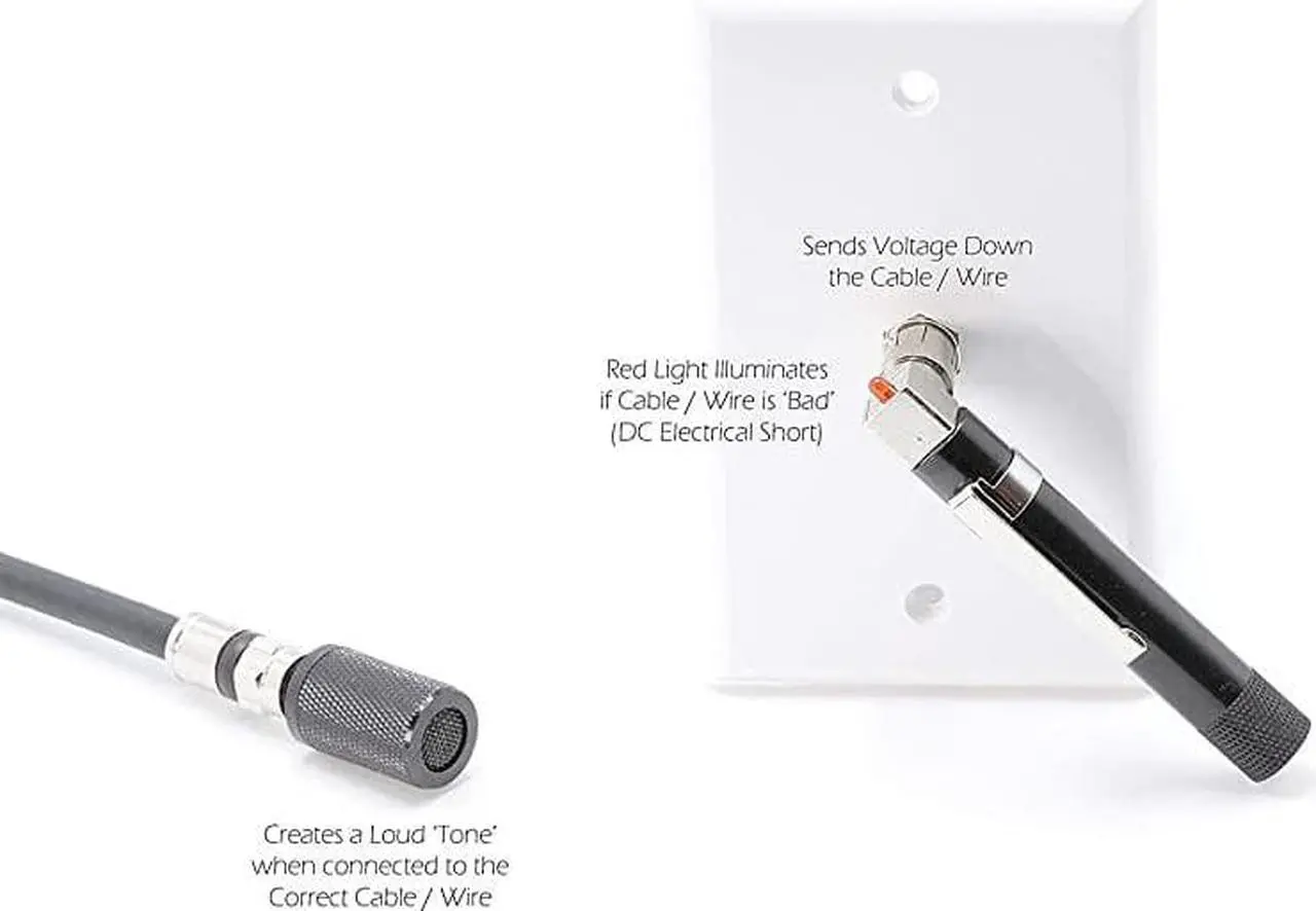 Alt view image 4 of 6 - Coax) Pocket Continuity Tester (Tracer) with Voltage Toner (Sound) and Barrel Connector Bundle, For testing, labeling, and identifying lines - POCKET TONER
