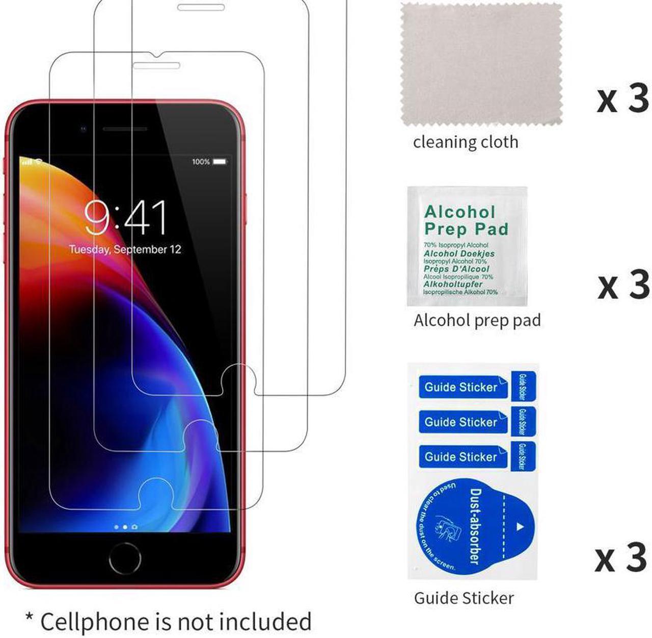 Main image of 3PCS Tempered Glass Film for Apple iPhone 8 Plus Screen Protector and iPhone 7 PlusScreen Protector and iPhone 6 Plus Screen Protector 5.5"