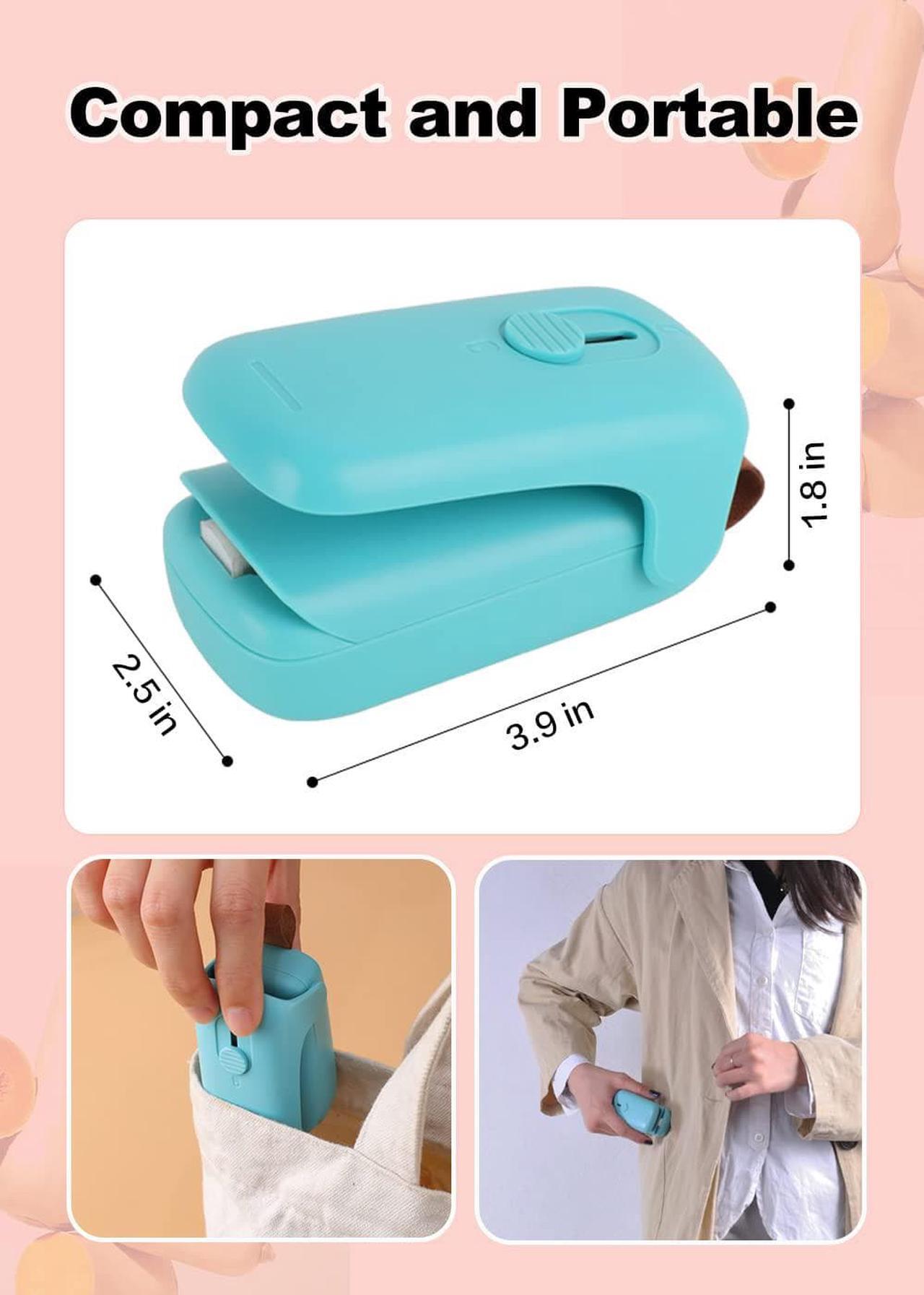 Alt view image 3 of 7 - Mini Bag Sealer,Handheld Heat Vacuum Sealer,Cutter with Lanyard and 2 in 1 Heat Sealer,Portable Bag Resealer Machine for Plastic Bags Food Storage Snacks Freshness (Blue)