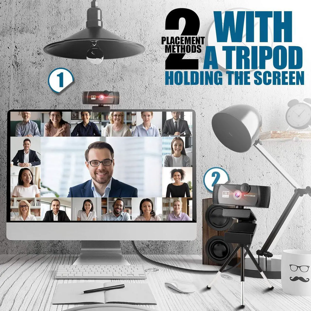 RERBO 1080p cam Full HD Camera with Microphone, AutoFocus 120degree