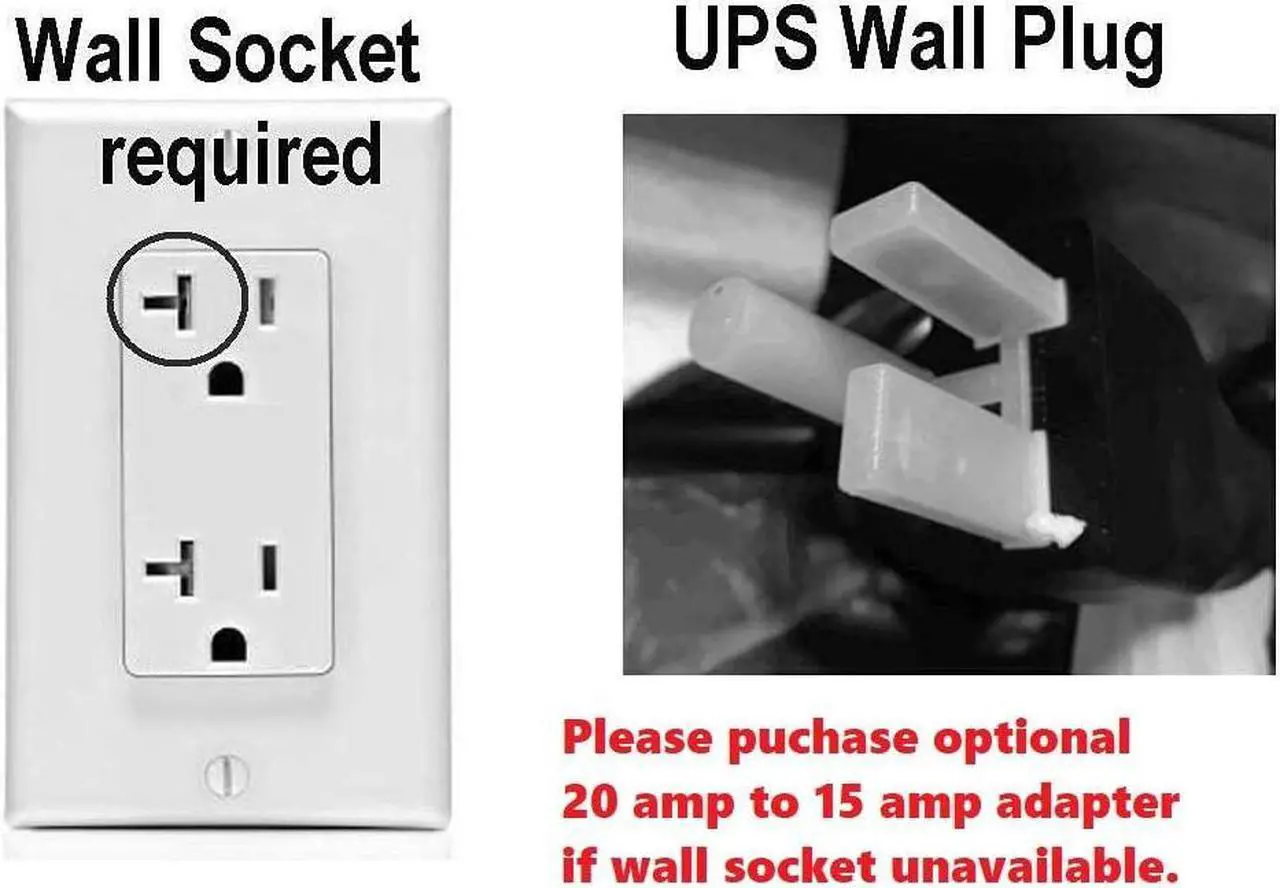 Alt view image 2 of 5 - OPTI-UPS TS2000E 2000va / 1200 Watts (USA 120 Volts) 3 Year Warranty Line Interactive UPS Battery Backup & Surge Protector Uninterruptible Power Supply (Black) **Requires 20-AMP NEMA 5-20 Wall Outlet