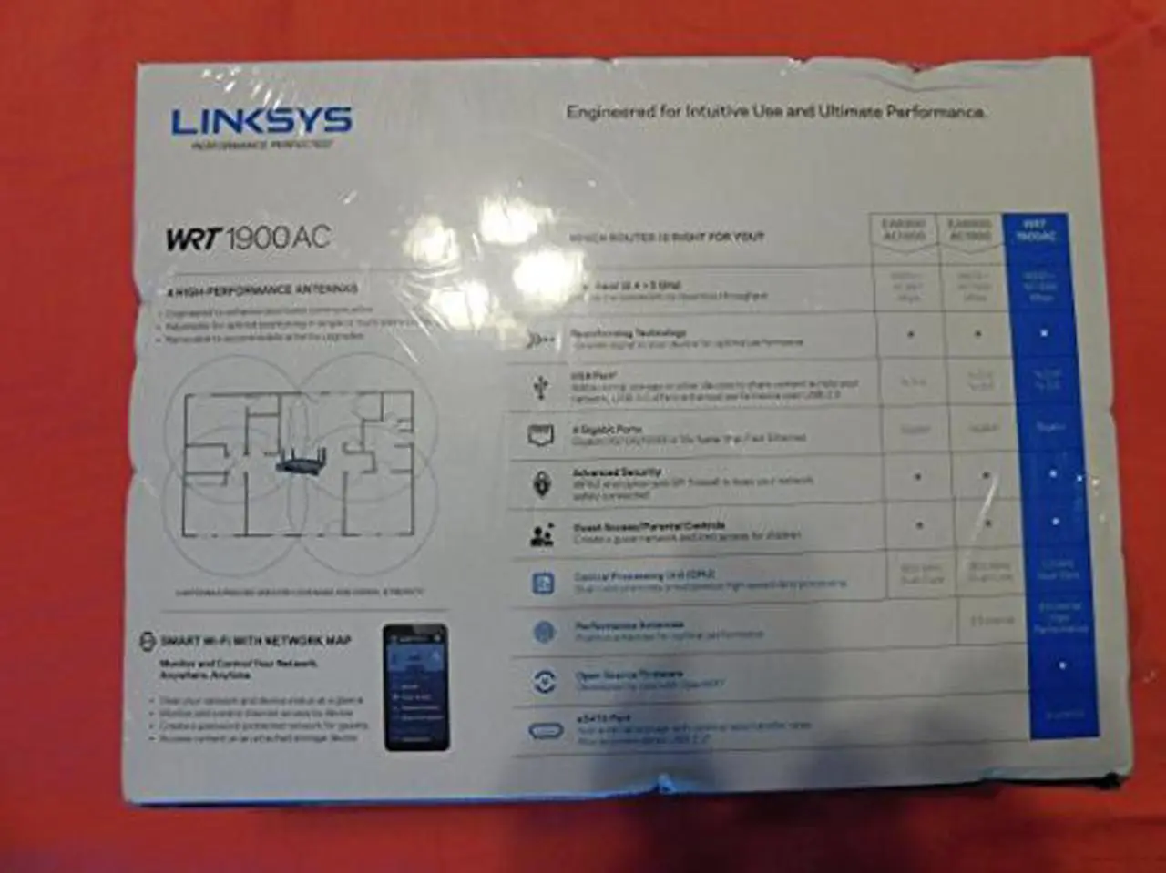 Alt view image 2 of 4 - Linksys WRT1900AC Dual-Band+ Wi-Fi Wireless Router with Gigabit & USB 3.0 Ports and eSATA, Smart Wi-Fi Enabled to Control Your Network from Anywhere