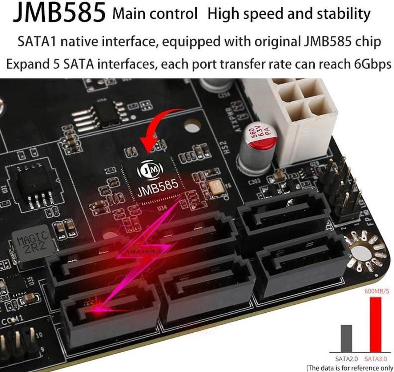 Alt view image 5 of 5 - HKUXZR Celeron J6413 Industrial Motherboard NAS 4 Cores 4 Threads Low Power Processor 2*Intel i226-V 1*RTL8125BG 2.5G Network M.2 Slot 6xSATA DP HDMI 2.0 PCIe*1