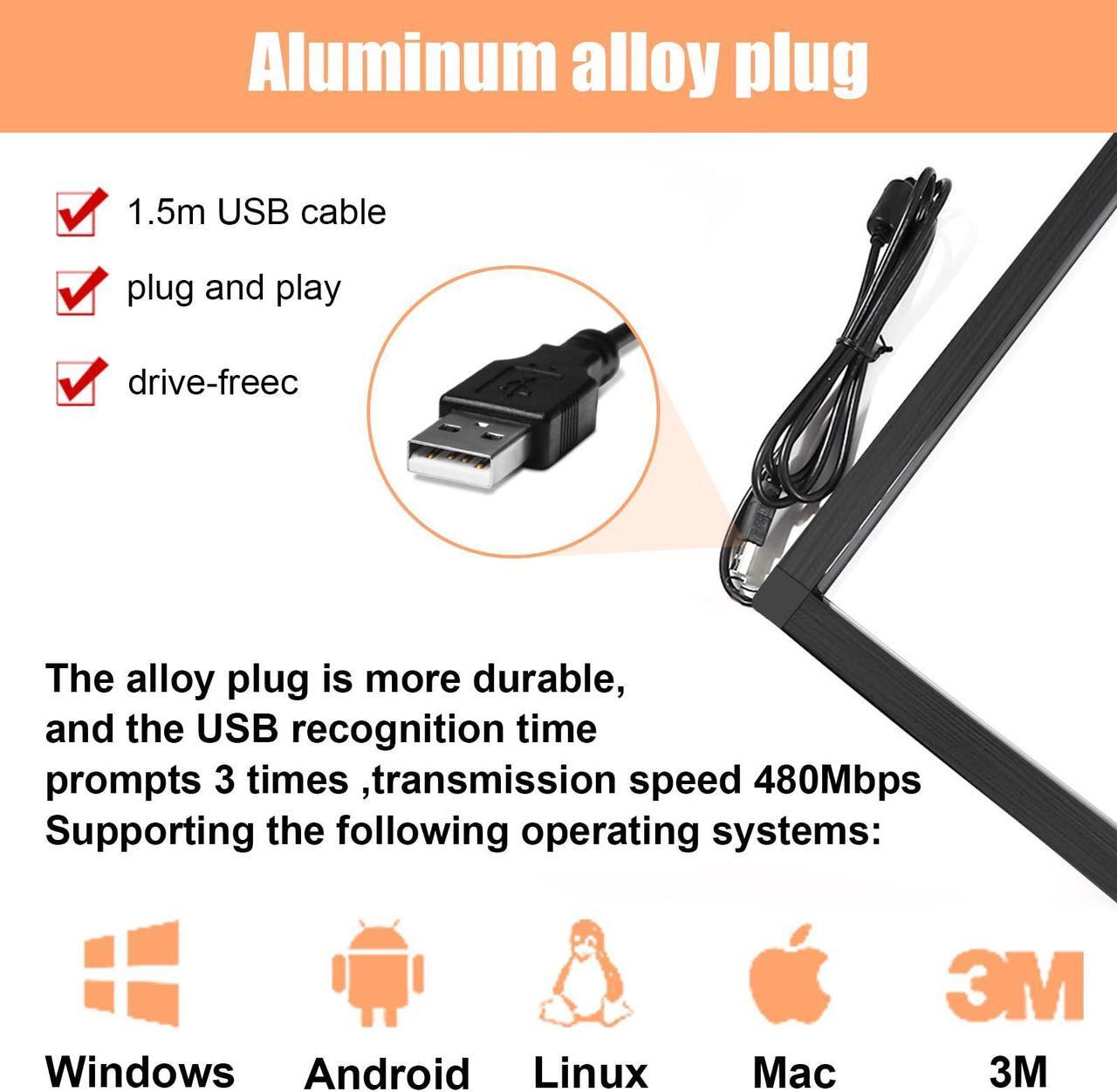 Alt view image 3 of 5 - Senisway 43 Inch Interactive 20 Points Multi-Touch Infrared Touch Screen Overlay, IR Touch Screen Panel, Infrared Touch Frame USB Free Driver HID Compatible