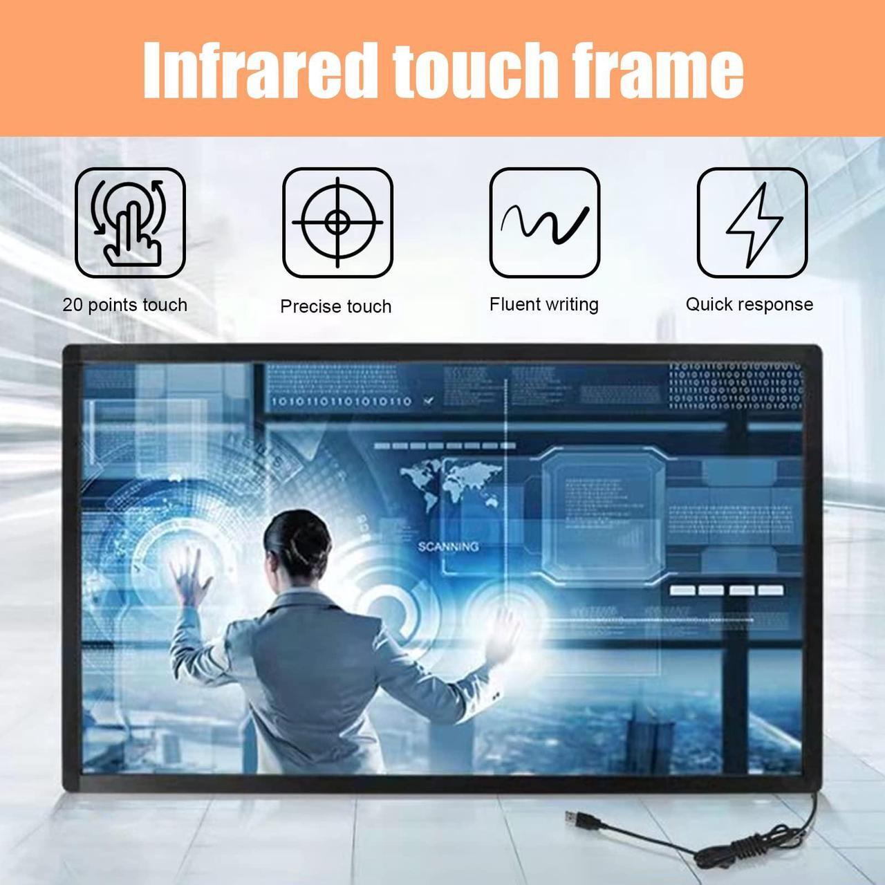 Alt view image 5 of 5 - Senisway 43 Inch Interactive 20 Points Multi-Touch Infrared Touch Screen Overlay, IR Touch Screen Panel, Infrared Touch Frame USB Free Driver HID Compatible