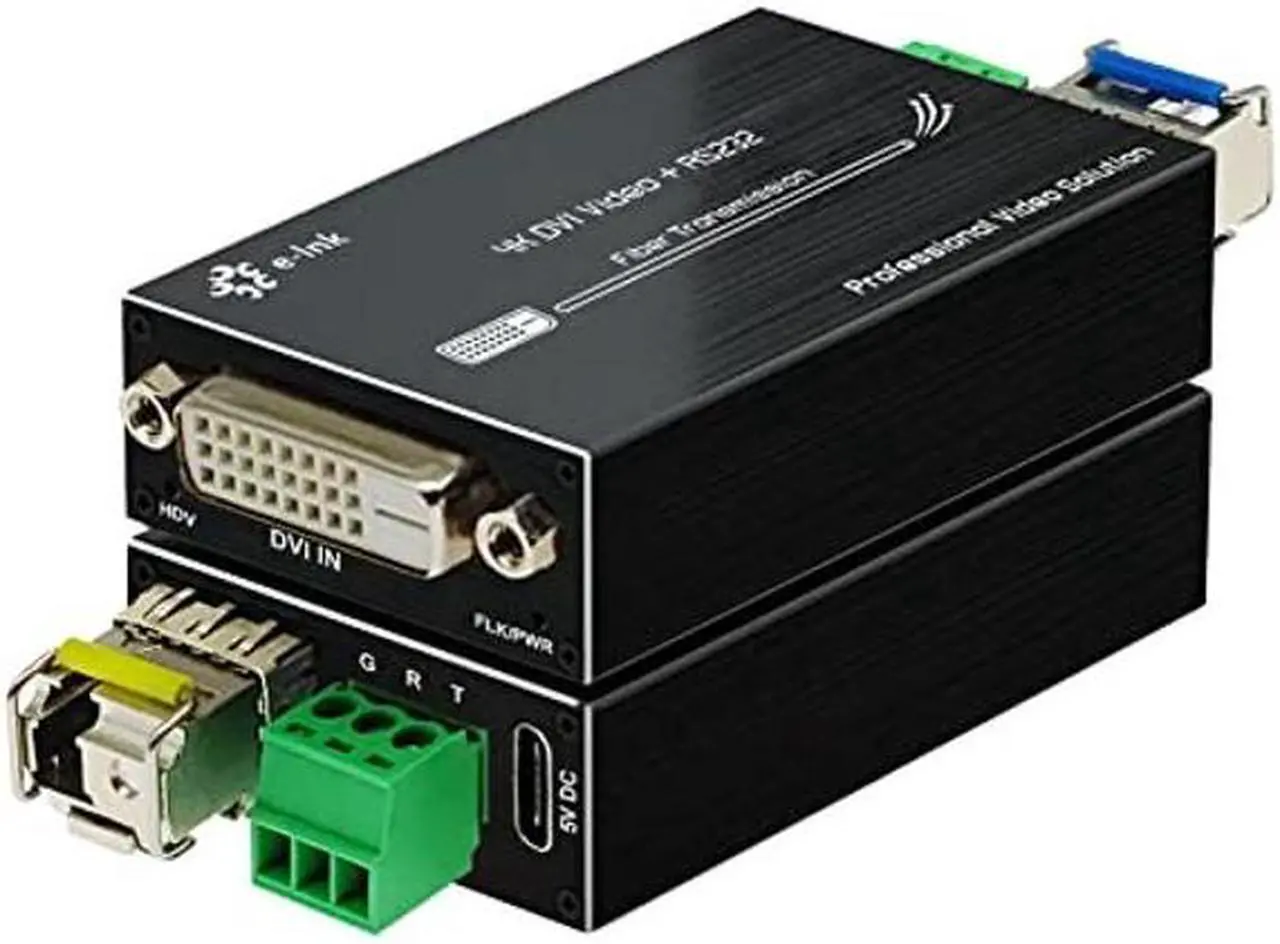 Main image of Steloproad Mini 4K DVI Fiber Extender - DVI to Fiber Converter UHD 4Kx2K DVI Video Optical Transceiver Up to 20km Over Single-Mode Fiber with Backward RS232