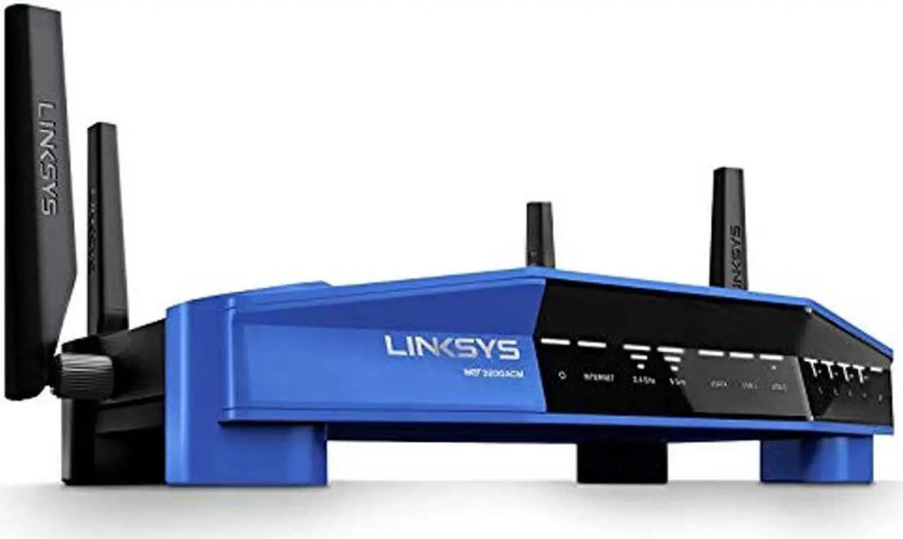 Main image of Linksys WRT3200ACM: AC3200 Dual-Band Gigabit Wi-Fi Router, Beamforming Tri-Stream Wireless Signal, Ethernet Ports, MU-MIMO (Black, Blue)
