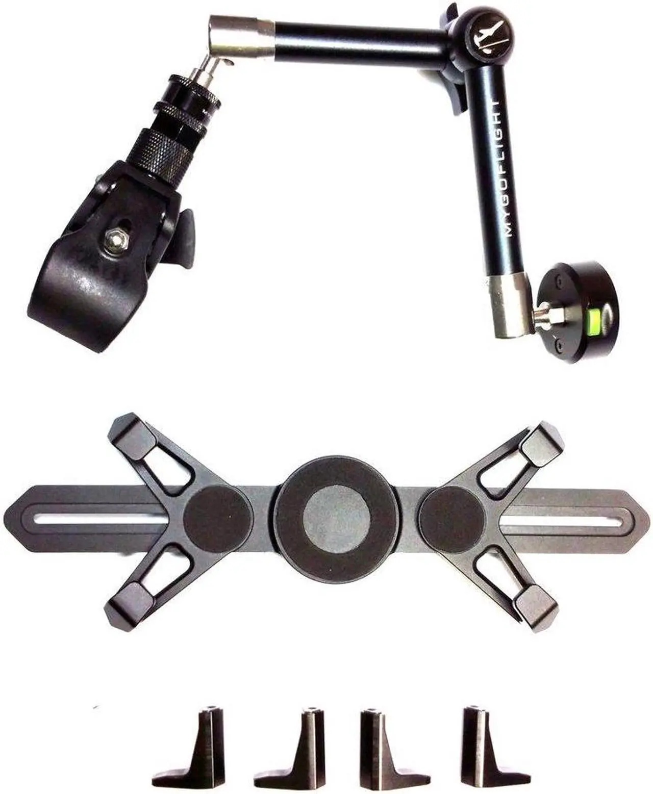 Alt view image 4 of 5 - MYGOFLIGHT Flex Yoke Articulated Arm Sport Mount and Universal Cradle Kit for Any 7"-11" iPad Mini Air Pro Android Tablet PC Airplane Car RV Truck Boat Steering Wheel Dash Mounting