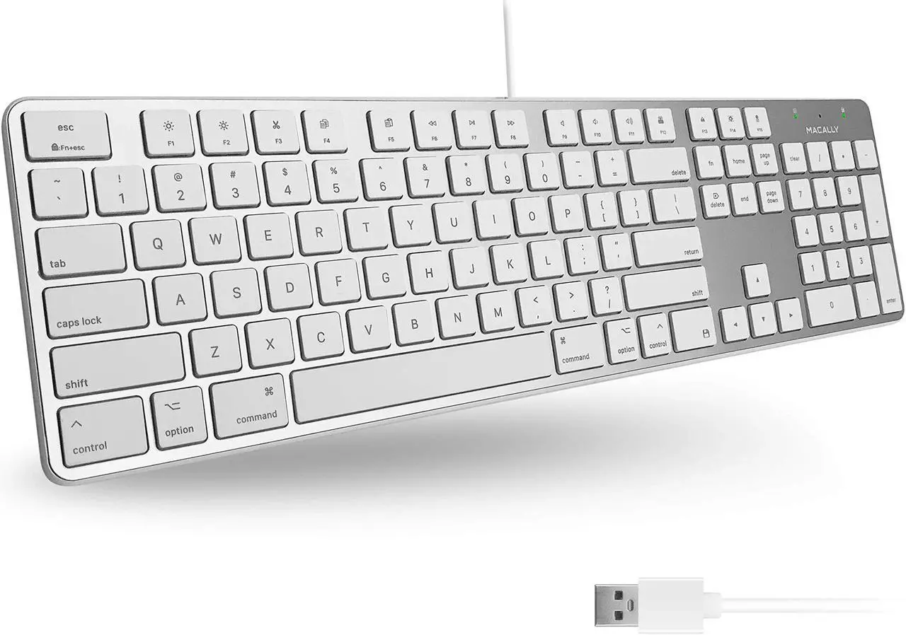 Alt view image 2 of 5 - Macally Ultra Slim Wired Keyboard and a Silent Wired Mouse, Simplistic Apple Accessories