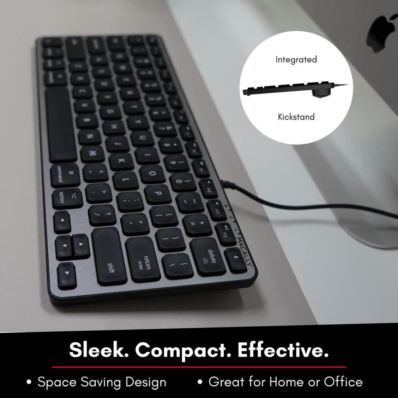 Alt view image 3 of 5 - Macally Backlit Compact Keyboard and a Wired Computer Mouse, Sleek and Clean