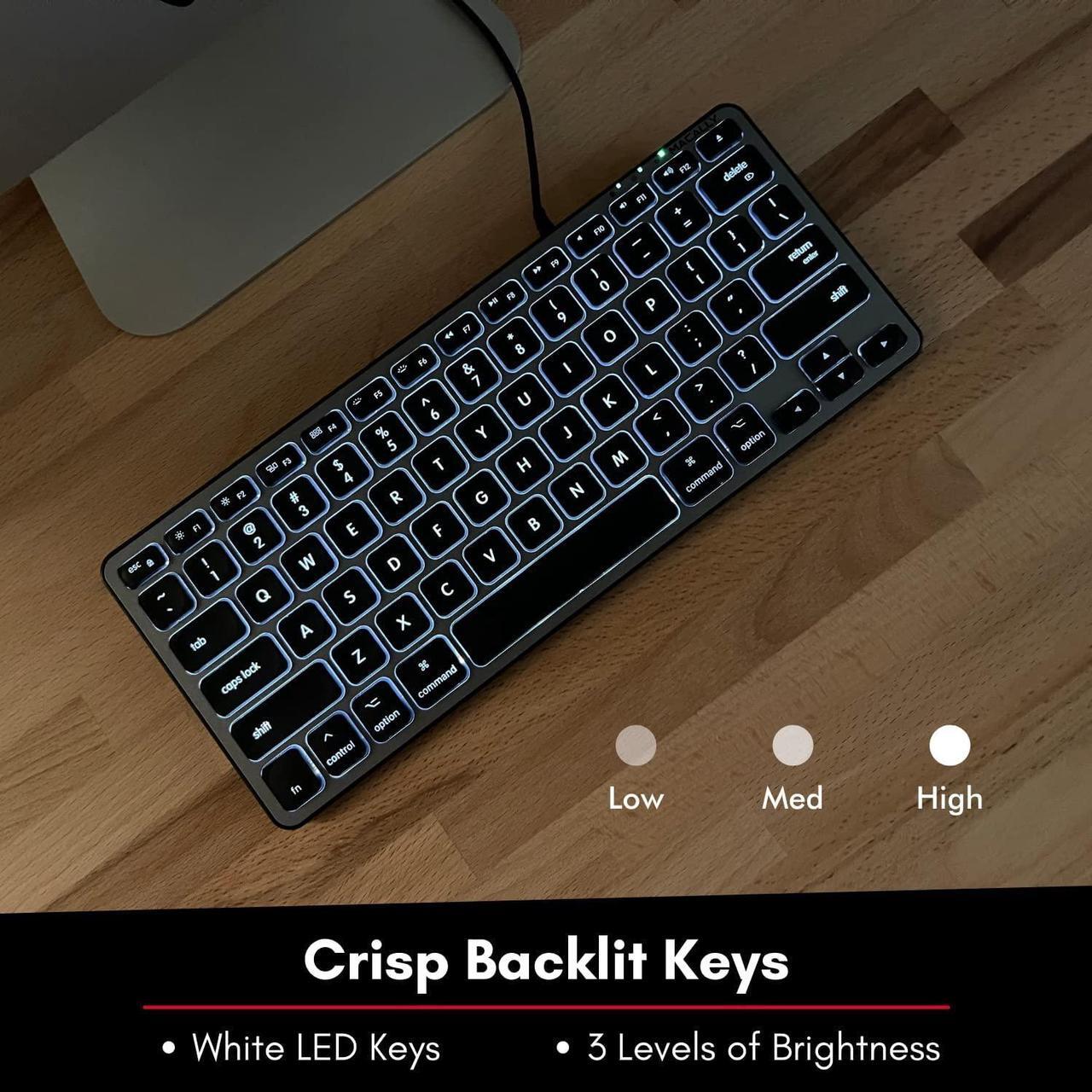 Alt view image 5 of 5 - Macally Backlit Compact Keyboard and a Wired Computer Mouse, Sleek and Clean