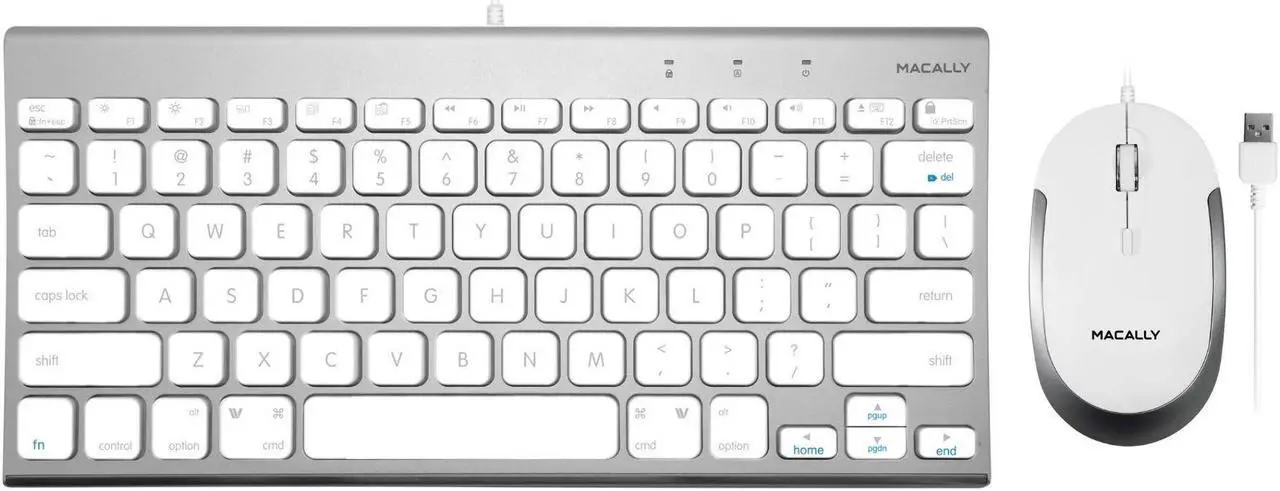 Main image of Macally Mini Wired Keyboard and a Silent Wired Mouse, Ultimate Apple Accessories
