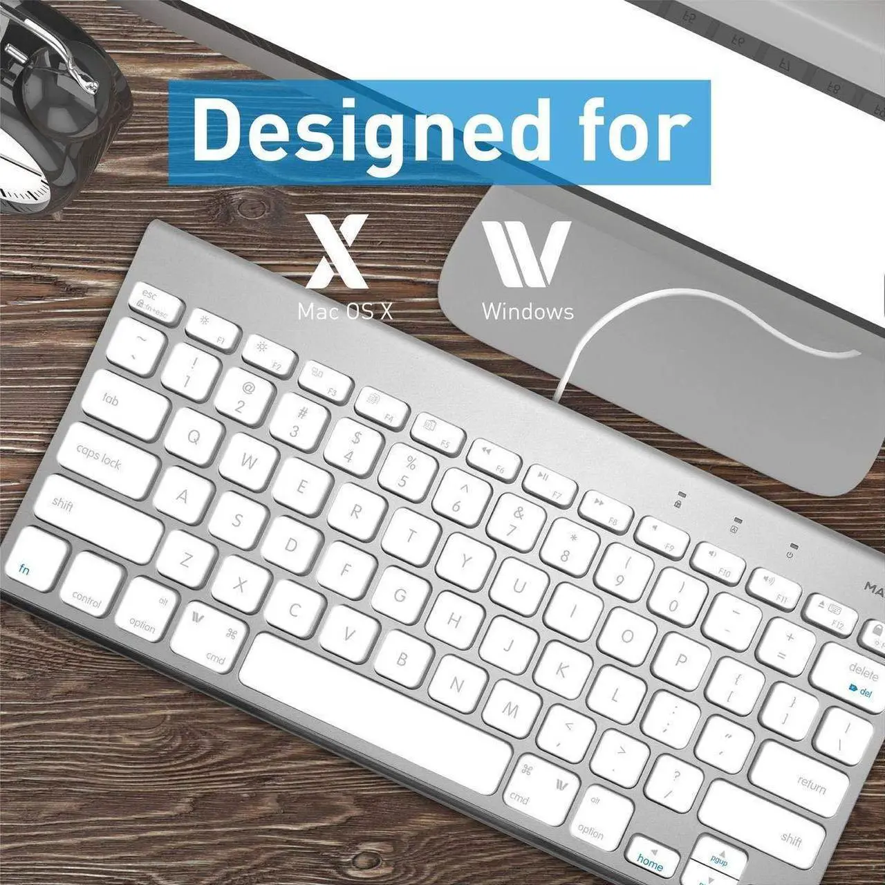 Alt view image 2 of 5 - Macally Mini Wired Keyboard and a Silent Wired Mouse, Ultimate Apple Accessories