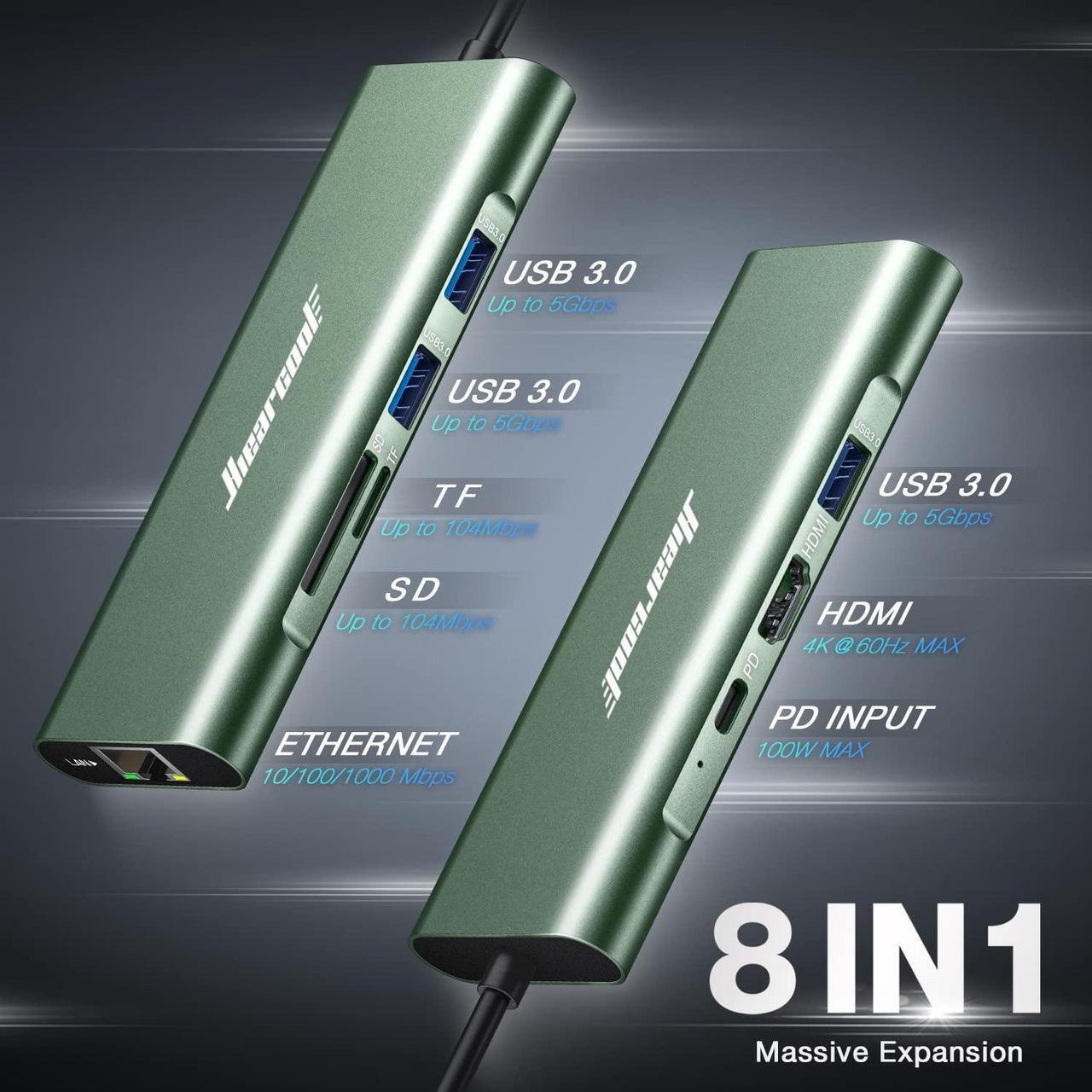 Alt view image 5 of 5 - Hiearcool 11IN1 Docking Station and 8IN1 USB C Hub, Type C Hub Ethernet USB C Docking Station