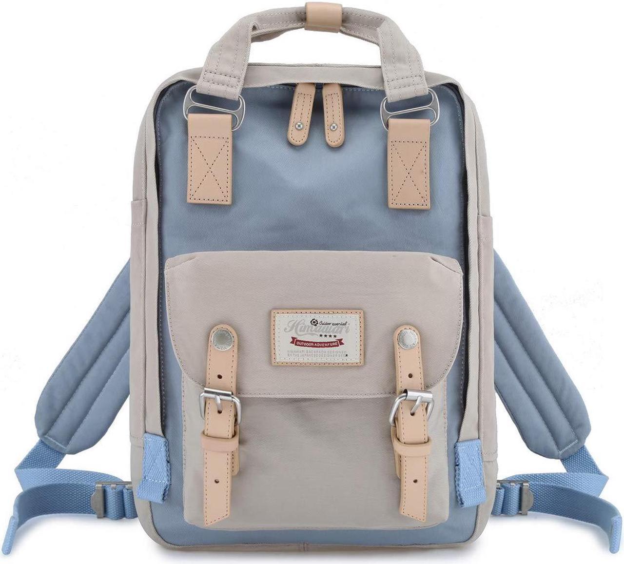 Main image of Himawari Backpack/Travel Backpack for Women 14.9" College Vintage Waterproof Bag , Work Backpack for 14inch Laptop(HIM-30#Beige & blue)