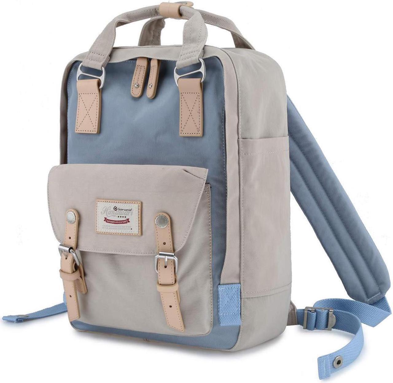 Alt view image 3 of 5 - Himawari Backpack/Travel Backpack for Women 14.9" College Vintage Waterproof Bag , Work Backpack for 14inch Laptop(HIM-30#Beige & blue)